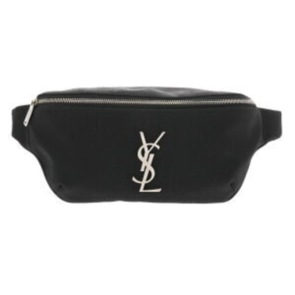 Saint Laurent Monogram Belt Bag Black Canvas Leather Body